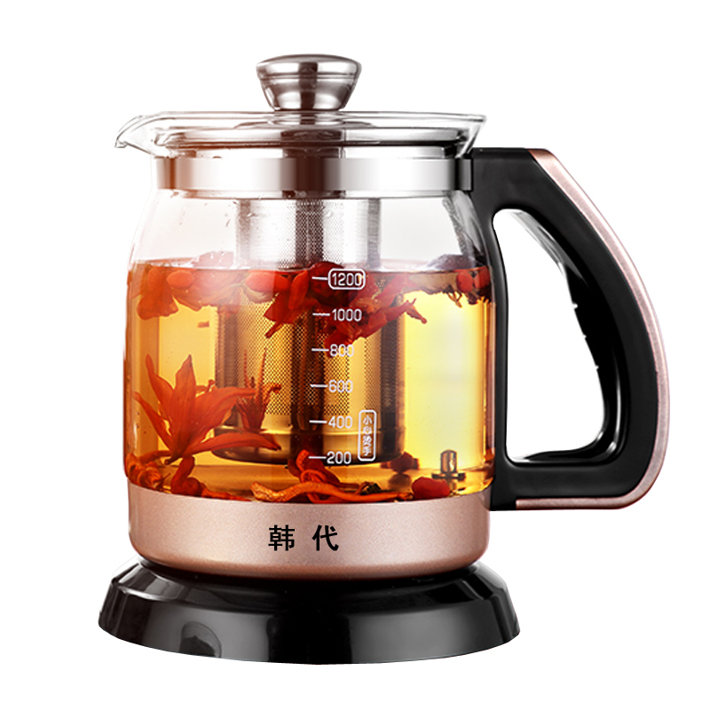 红色智能保温电热养生杯办公室煮茶电加热烧水杯宿舍电炖杯玻璃养生壶