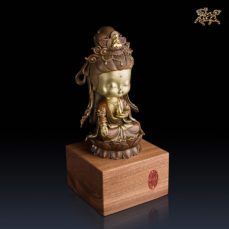 家柏饰(CORATED) 全铜摆件《我心向佛之观音》家居饰品 铜工艺品高清大图