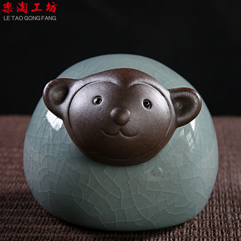 可爱十二生肖摆件小羊小牛陶瓷工艺品小动物创意客厅家居装饰摆设 三维工匠 吉祥鼠高清大图