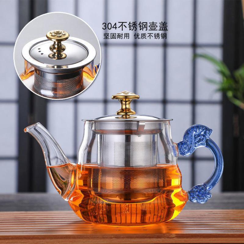 新款茶壶玻璃耐高温家用茶壶茶水分离泡茶壶茶具套茶壶冲茶器 鹰嘴200毫升(一个人使用) 单壶