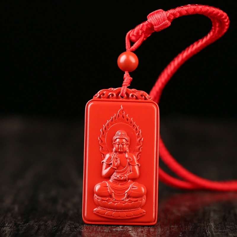 朱砂挂件守护神吊坠男女款生肖本命年随身炫石为玉饰品