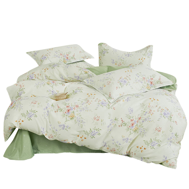 天琴床品四件套230*250cm柔软舒适浮光花屿纯棉佳品TQ-T177高清大图