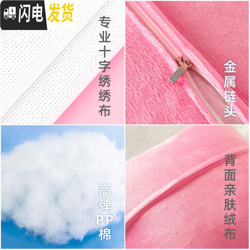 三维工匠十字绣抱枕2019新款线绣抱枕套自己绣小件车上情侣一对手工 [早安+晚安]一对[带枕芯]品质棉线-送全套小工具高清大图
