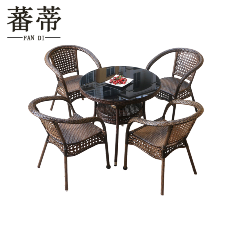 蕃蒂 户外桌椅 70cm+四椅 组高清大图