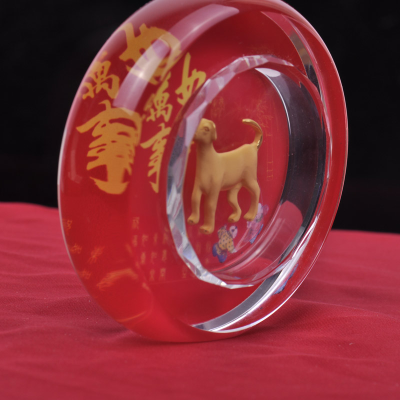 梦克拉 足金工艺水晶生肖摆件 生肖狗高清大图