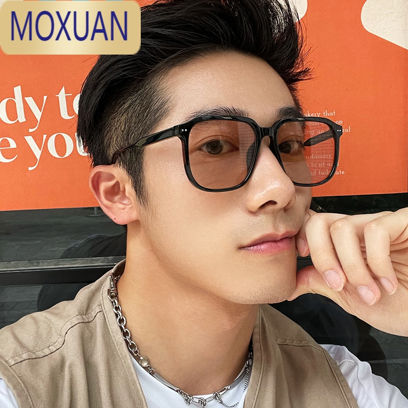 moxuan复古茶色墨镜男士超大框显脸小偏光太阳镜男女潮可配近视