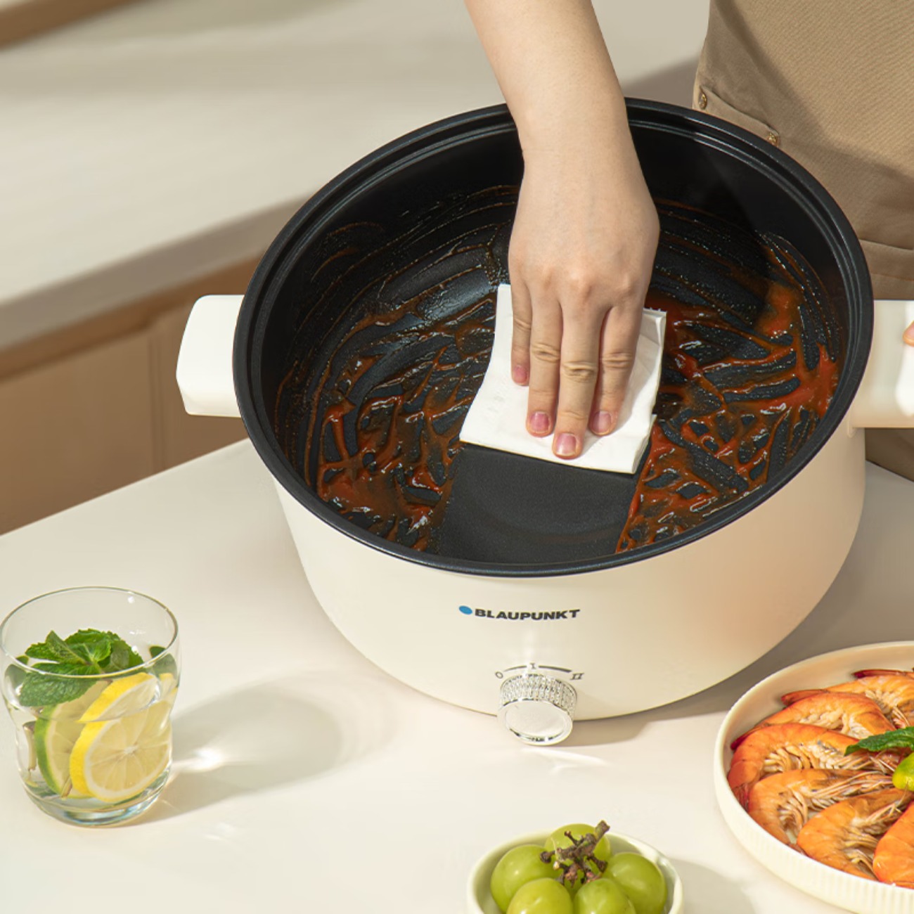 BLAUPUNKT 蓝宝电火锅家用大容量多功能电炒锅火锅专用锅 5L 容量电火锅BP-HG501高清大图