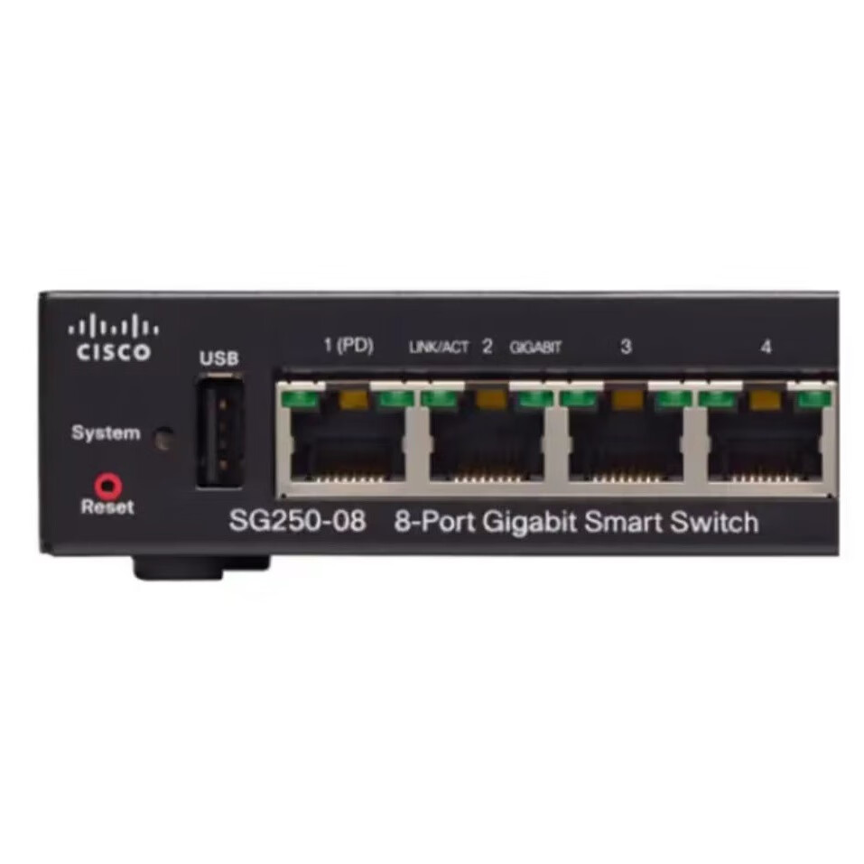3M 思科(CISCO)千兆企业级交换机 8口千兆可网管SG250-08-K9-CN高清大图