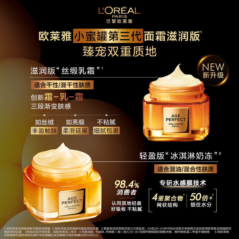 欧莱雅小蜜罐保湿面霜60ml 3.0补水滋润抗皱紧致高清大图