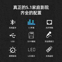 先科(SAST)A16家庭影院套装5.1家庭影院音响套装家用电视客厅壁挂落地音箱 (落地点歌机套装)
