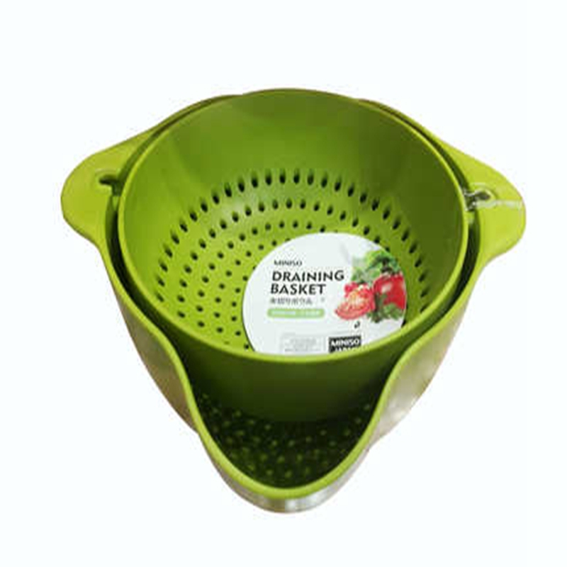 名创优品(miniso)塑料双层 洗菜篮 洗菜漏水篮子厨房沥水篮洗菜盆滤水篮水果篮居家送爱人礼品其它