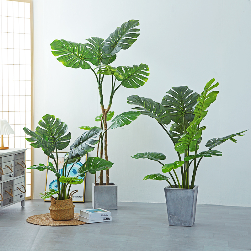 假绿植仿真龟背叶盆栽北欧ins风龟背竹植物客厅大型室内装饰造景