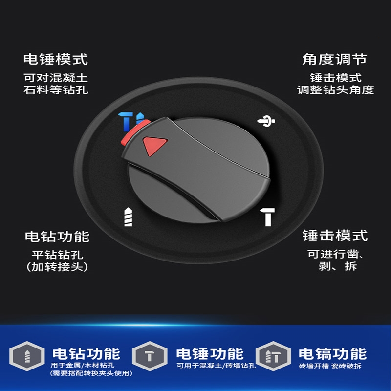东成(Dongcheng)轻型电锤冲击钻工业级混凝土电镐电钻三用大功率多功能插电锺