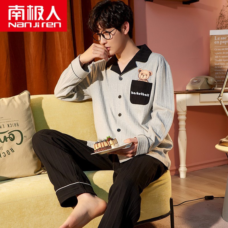 2021年睡衣男个性潮流时尚搞怪春季青少年纯棉春秋新款卡通家居服