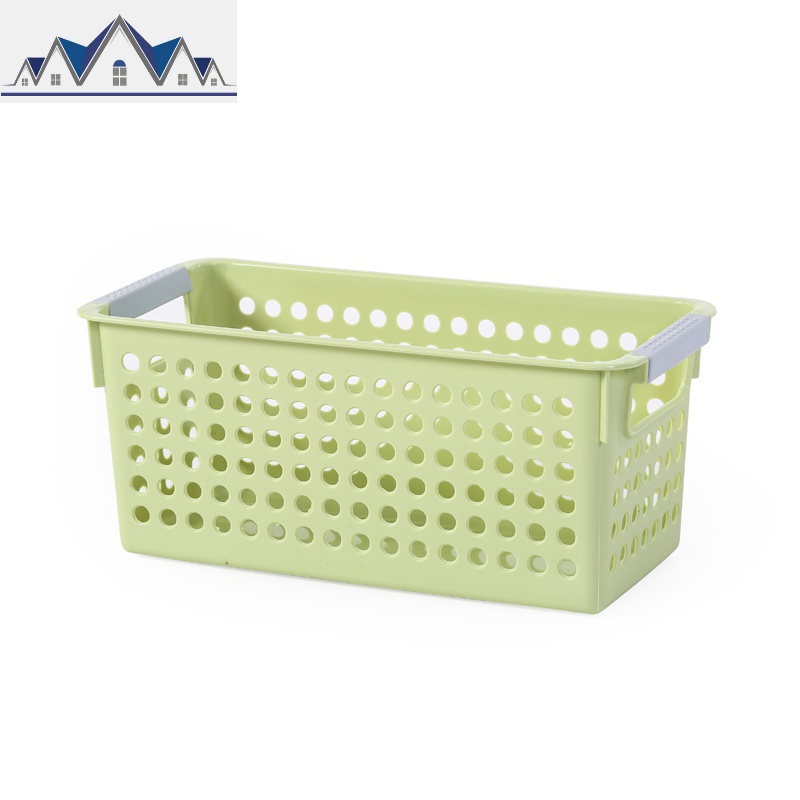 桌面玩具收纳筐零食收纳盒家用塑料北欧收纳篮宿舍整理杂物收纳框 三维工匠 绿色小号