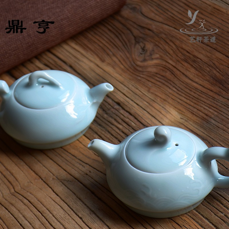 鼎亨景德镇影青茶壶陶瓷泡茶壶带过滤茶壶功夫茶具套装单壶冲茶器