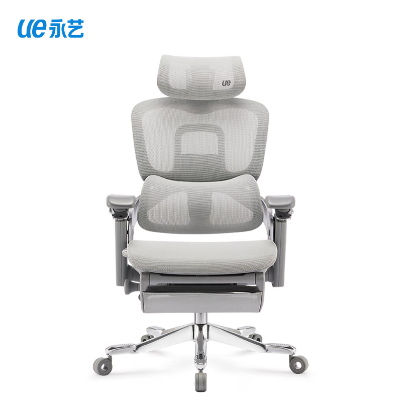 豫美 人体工学电脑椅可躺办公椅人工力学座椅子久坐Flow660Air(灰)