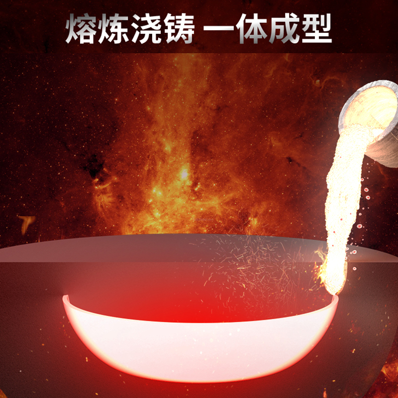 爱仕达 炒锅 铁锅/无涂层40cm生铸铁炒菜锅蒸/炖锅不易锈双耳炒煎锅CF40E1Q 电磁炉燃气通用