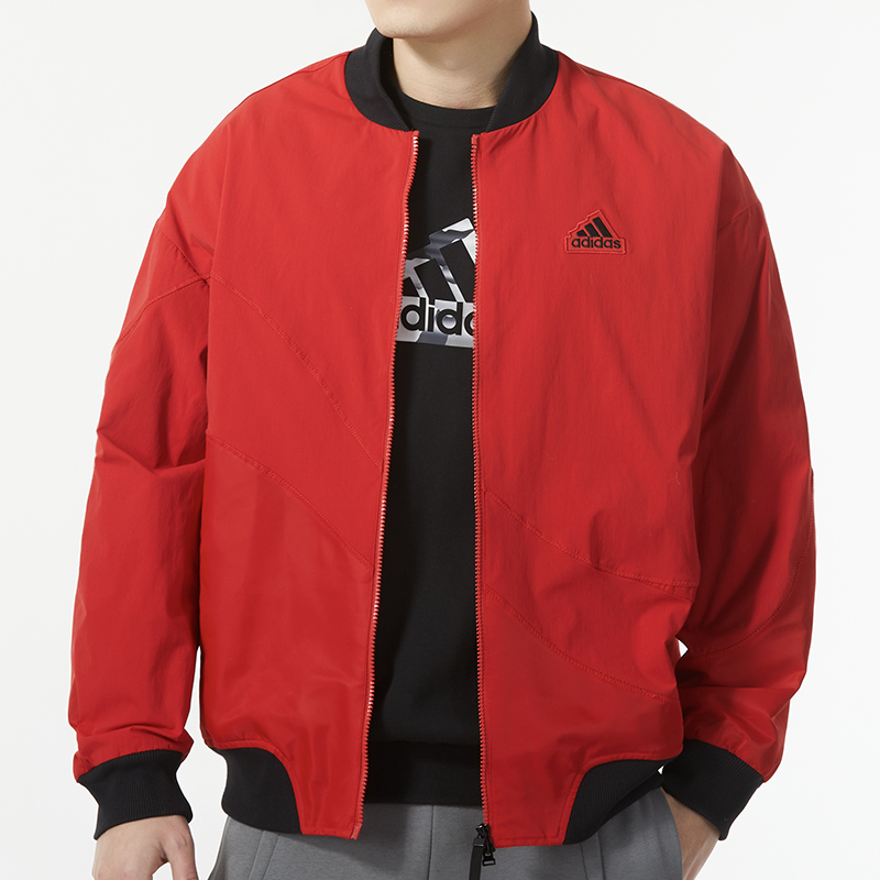 阿迪达斯 （adidas）男装时尚百搭舒适休闲运动梭织夹克外套IZ1614 ZP L IZ1614/红色