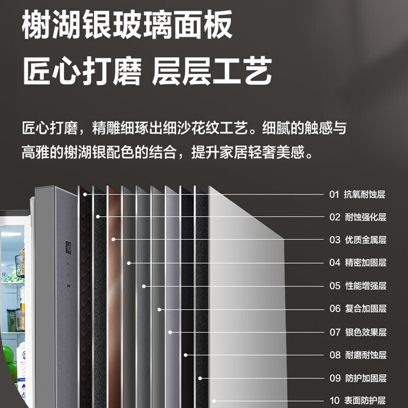 美的(Midea) 四门冰箱 榭湖银BCD-327WFGPM