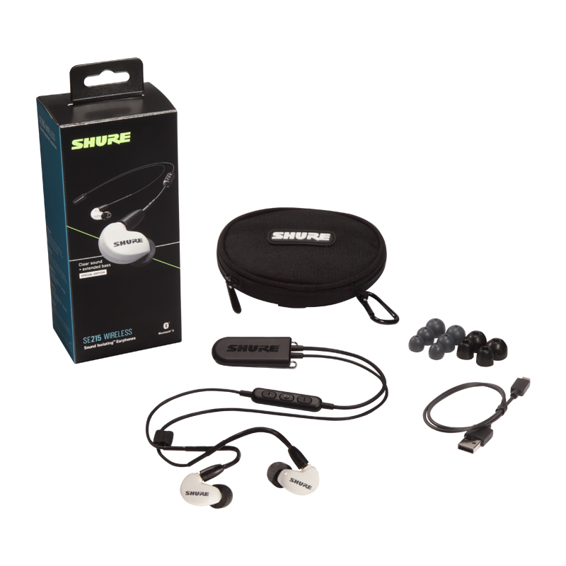 Shure/舒尔 SE215-BT2无线蓝牙音乐耳机 入耳式运动蓝牙挂耳式塞 白色