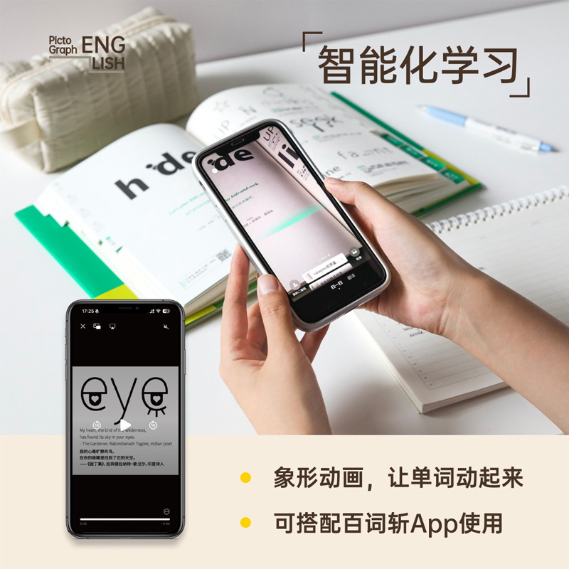 百词斩象形9000词:日常表达 [正版]百词斩象形9000词日常表达情景交际多元世界 英语初中高中词汇单词书科学背单词华