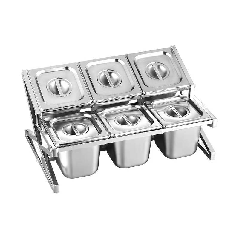 山利奥 不锈钢调料盒 多格 个高清大图