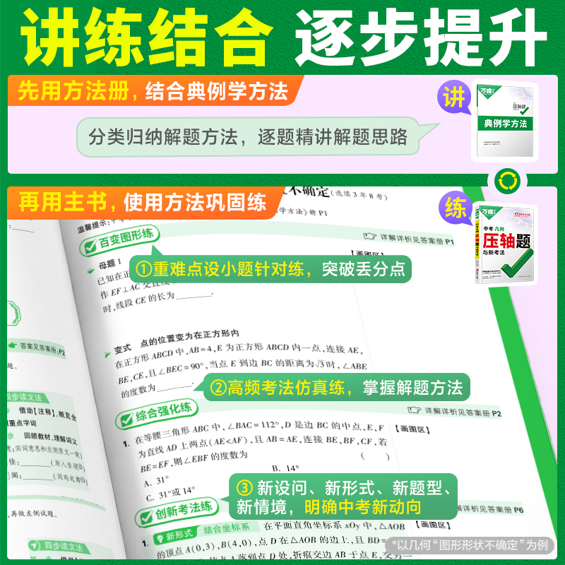 压轴题[几何] 初中通用 [正版]2024几何压轴题初中几何模型数学专题训练初二初三八九年级真题试卷专项初中数学总复习资