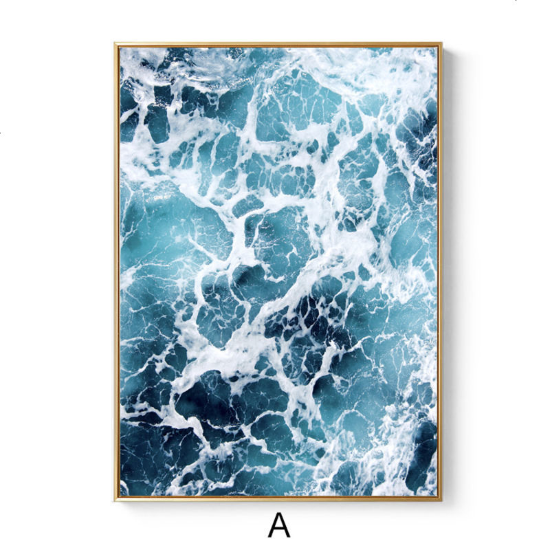 海洋 北欧极简装饰画餐厅挂画现代简约客厅画书房画玄关卧室壁画