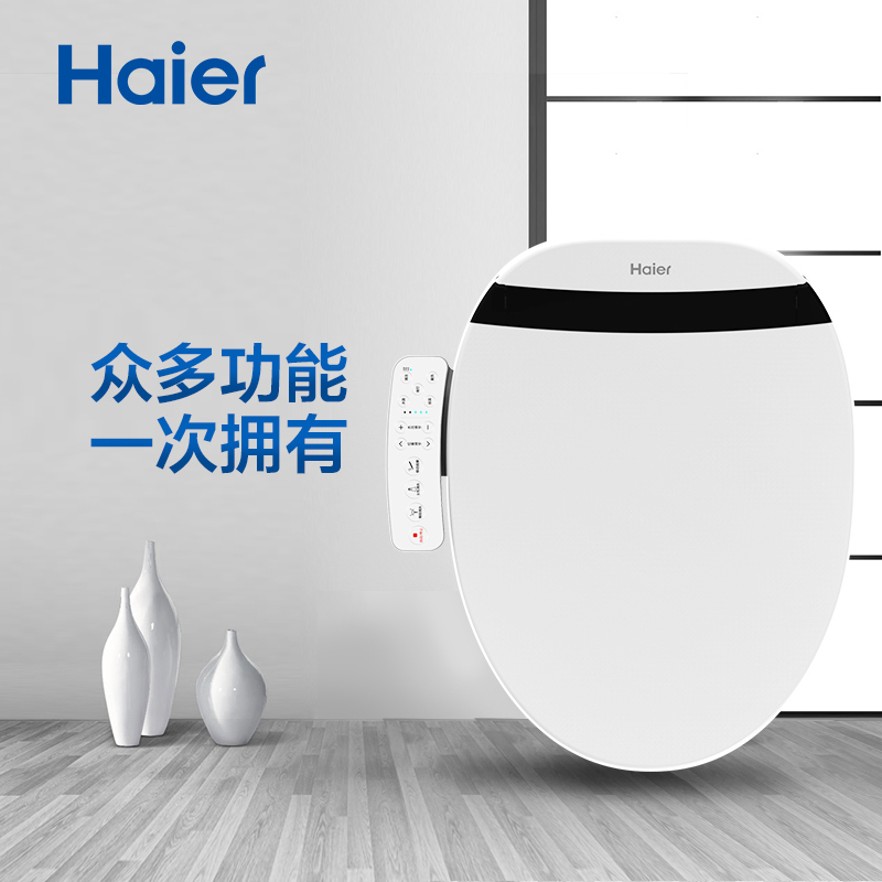海尔(Haier)全自动 即热式 女性清洗 座圈抗菌 漏电保护 柔和夜灯 智能马桶盖 坐便器 洁身器 V3-120T