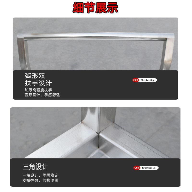 双层调料车304不锈钢材质厚度1.0mm 800*500*800商用酒店餐厅双层收碗车四轮可移动送餐车手推车高清大图