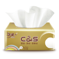 洁柔抽纸4包3层金尊餐巾纸卫生纸巾软包抽取式擦手纸巾抽家用实惠装面巾纸