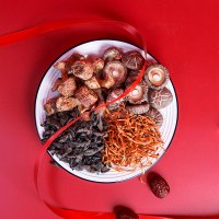 金唐年货礼盒菌菇干货 高档团购应时而食500g过年送礼特产礼盒装