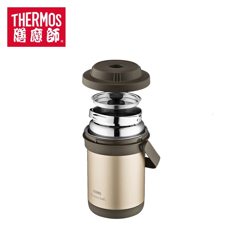 膳魔师(THERMOS)不锈钢多用保温煮锅_免火焖烧锅汤锅炖锅_TCRA-1800 粉色 抖音