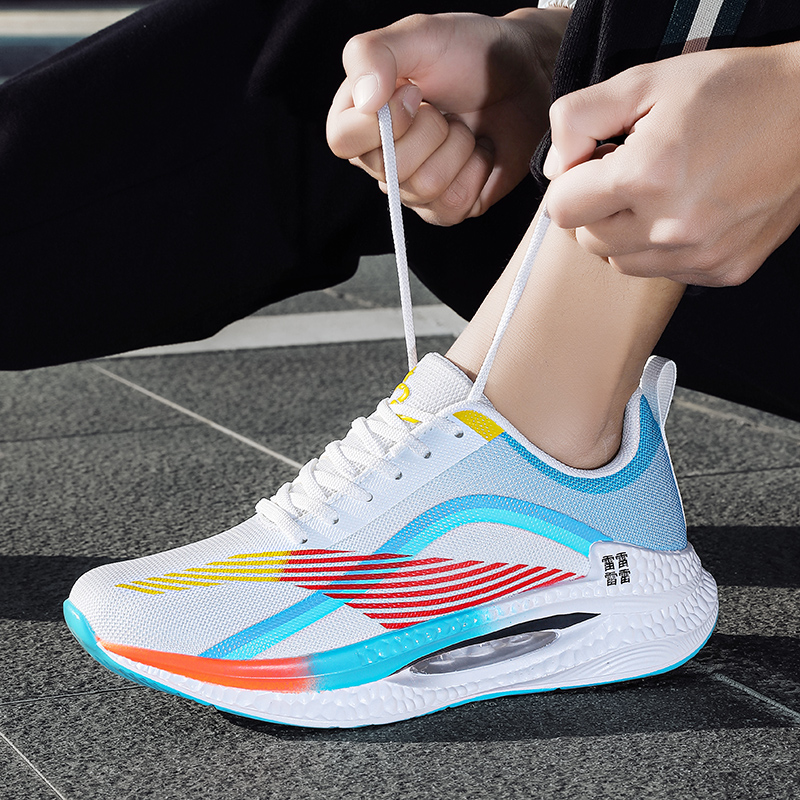 La Chessiers户外跑步鞋男春秋冬季新款超轻减震休闲运动鞋飞织网面老爹潮鞋子高清大图