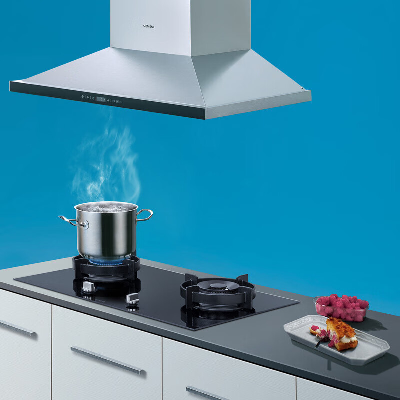 西门子 ER77F231MP 钢化玻璃面板天然气/液化气灶嵌入式蒸饭柜高清大图