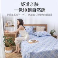 美帮汇冰丝凉席三件套亚麻凉席1.8m床单席子1.5米可机洗夏季定制