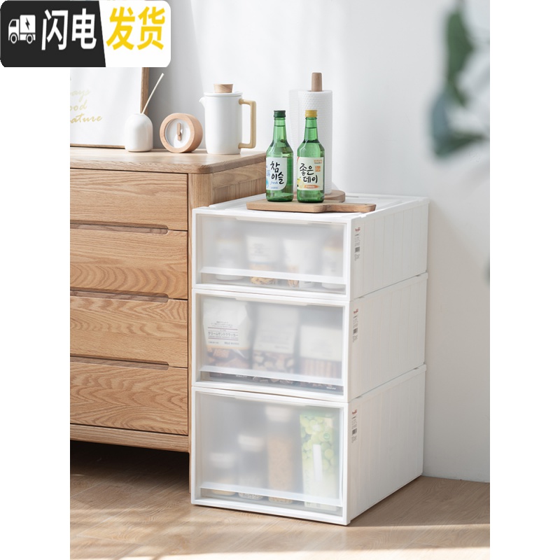 三维工匠抽屉式收纳柜子塑料衣柜收纳盒衣服收纳箱多层加厚自由组合储物柜高清大图