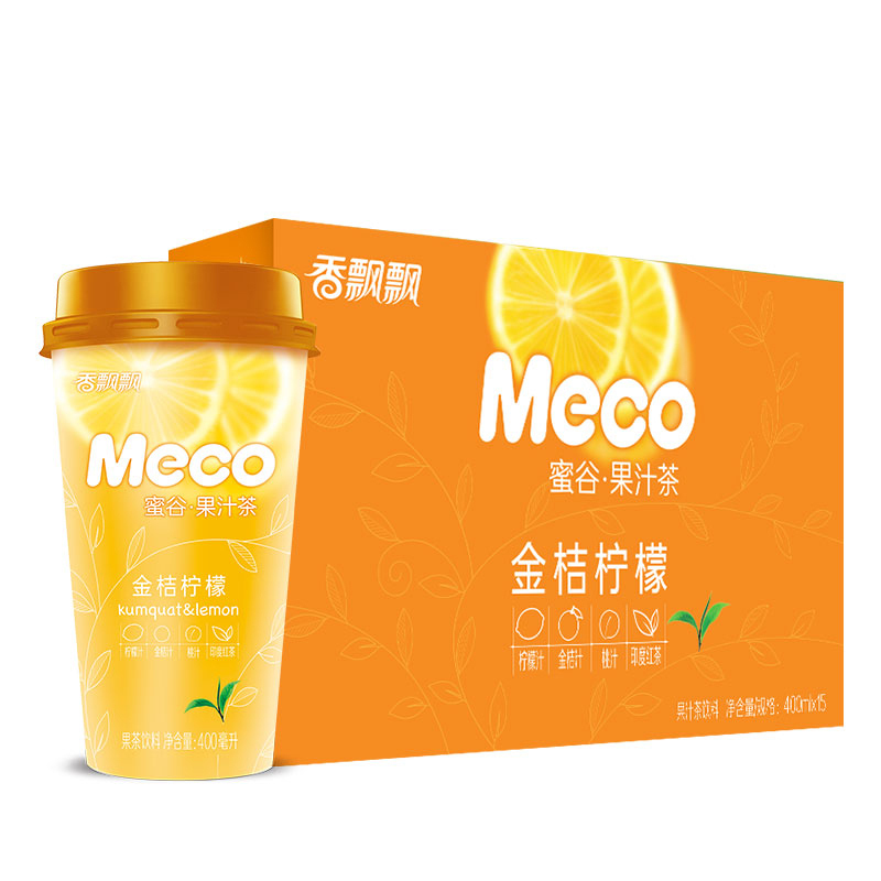 香飘飘 meco果汁茶金桔柠檬味 400ml*15杯 整箱装
