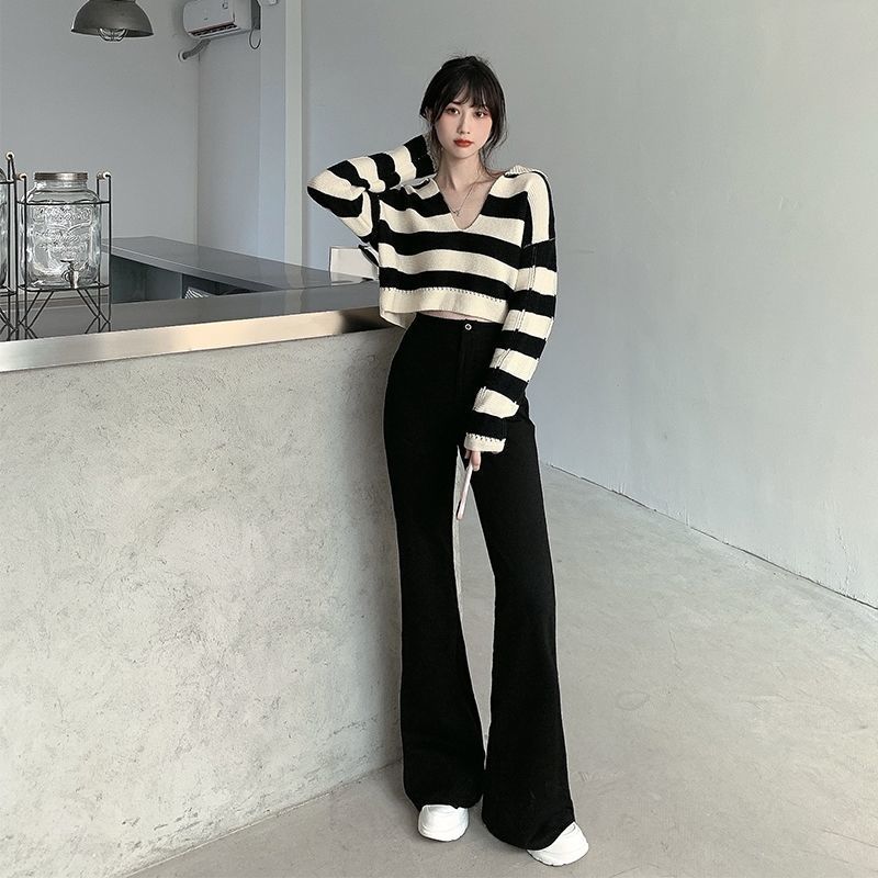 轻熟风毛衣阔腿裤子套装2021早秋冬季新款女装时尚小众气质两件套