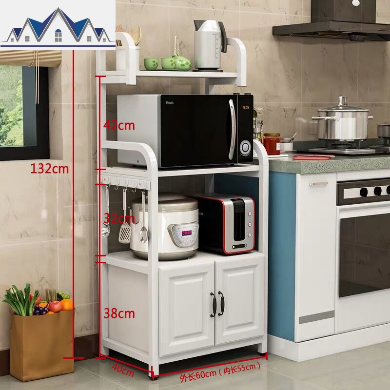 厨房置物架4层落地烤箱柜家用微波炉架多层橱柜储物架收纳调料架 三维工匠高清大图