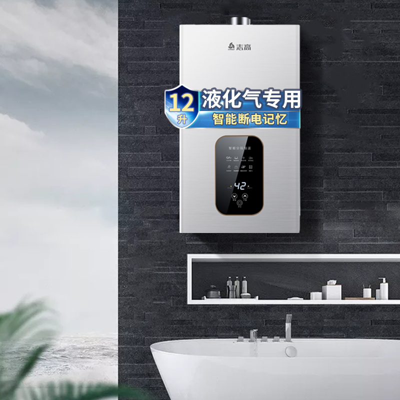 志高(CHIGO)12升燃气热水器 家用液化气(20Y)速热变频恒温降噪 强排式多点供水 12L JSQ23-12K1