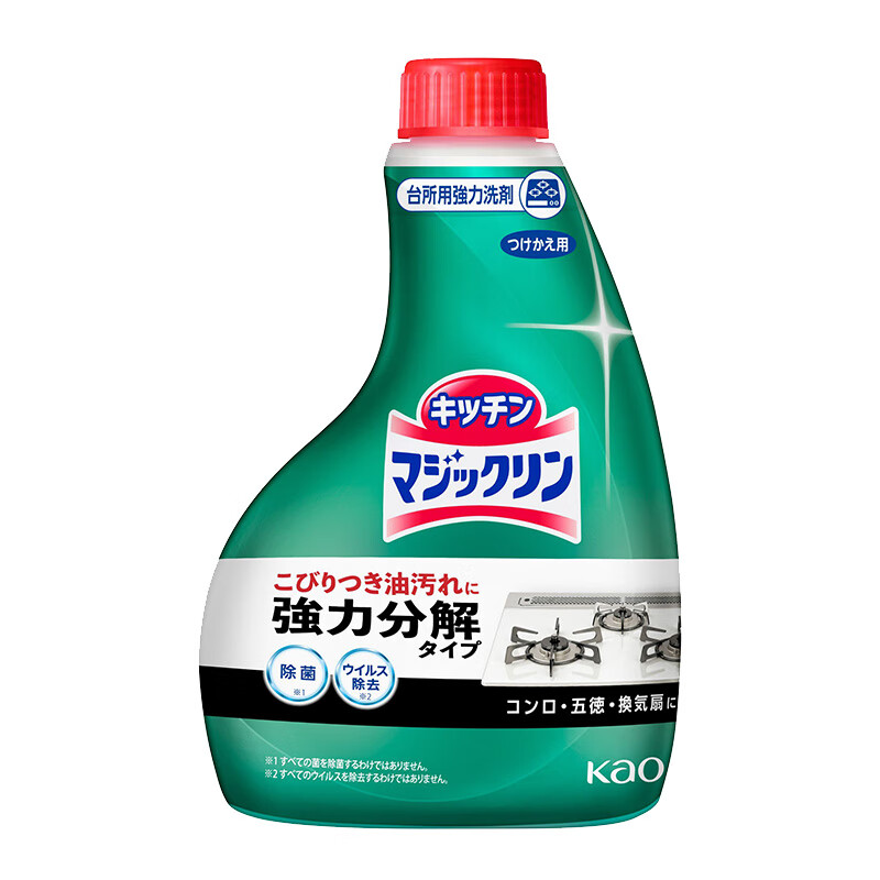 花王(KAO) 厨房清洁剂 油烟机燃气灶快速强力去油污泡沫型400ml(替换装)