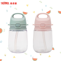 膳魔师THERMOS 儿童夏季水杯宝宝学饮水杯可爱猪猪PA材质儿童吸管杯塑料杯370ml BBSA-370
