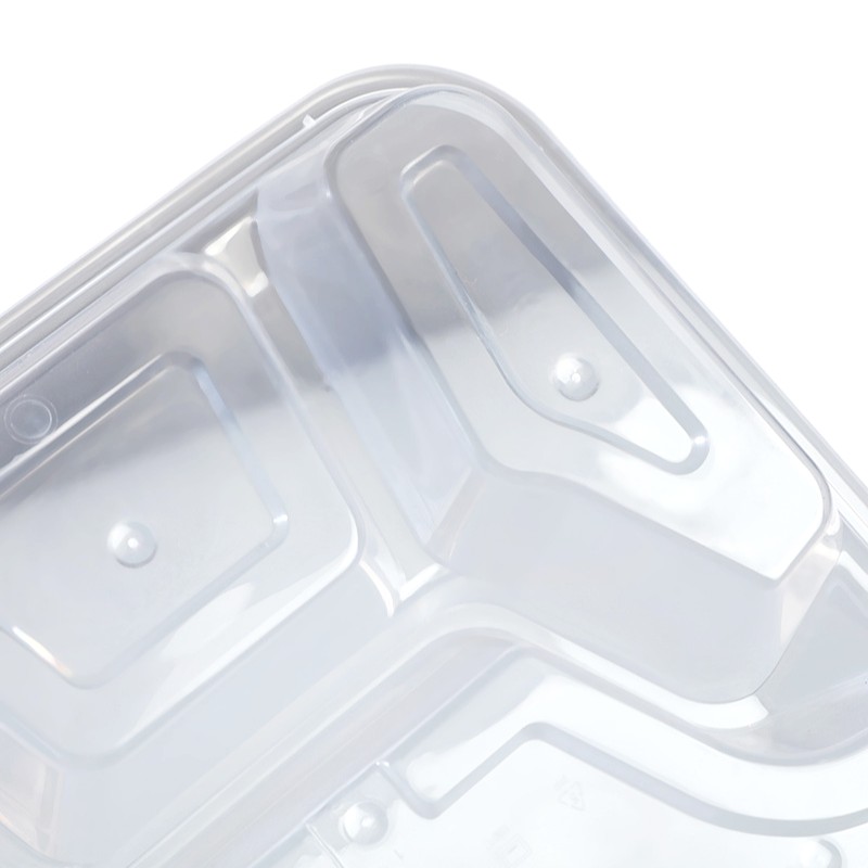 [疆不凡]透明四格餐盒1000ml*150个/箱高清大图