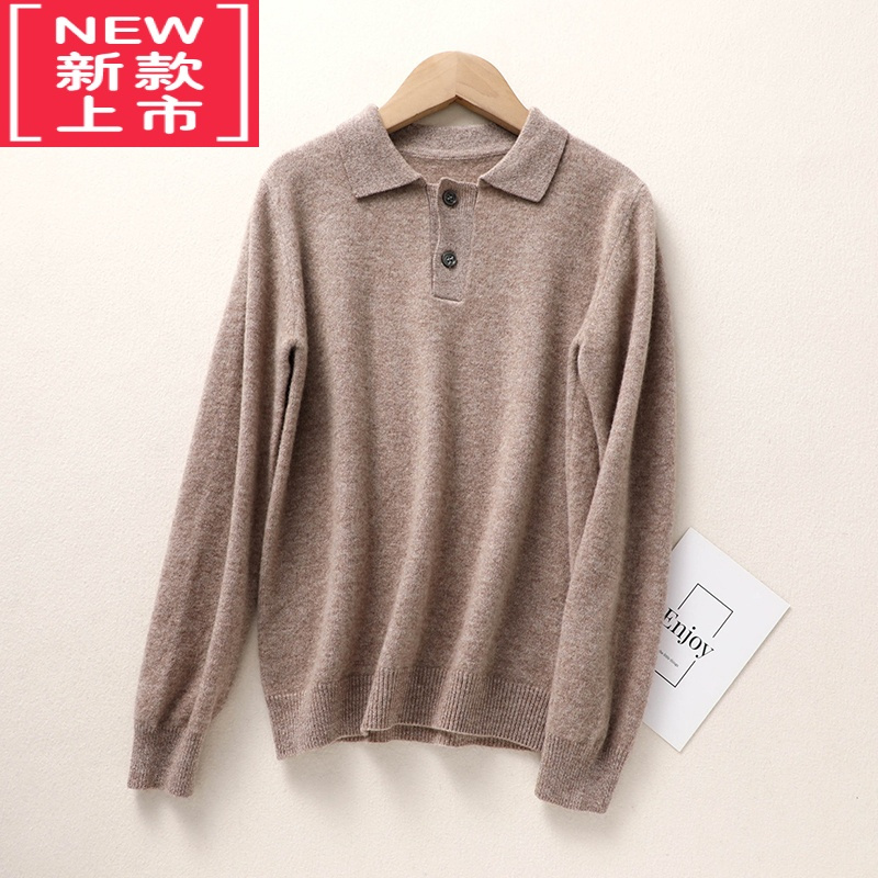 可莉允秋冬新款儿童POLO领纯衫女童套头套头毛衣男童洋气针织衫