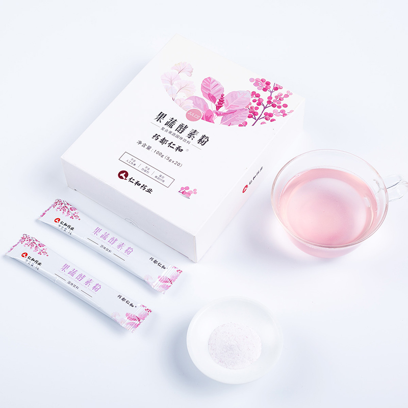 药都仁和 酵素粉果蔬爱飘台湾水果孝素飘飘果蔬酵素 保健茶饮 非果冻梅 一盒/20袋*5g 一盒装100g