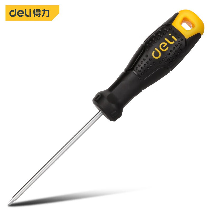 得力(deli)DL6261251 长杆一字螺丝批 工业级起子磁性平口改锥螺丝刀6x125mm 3把装 1件
