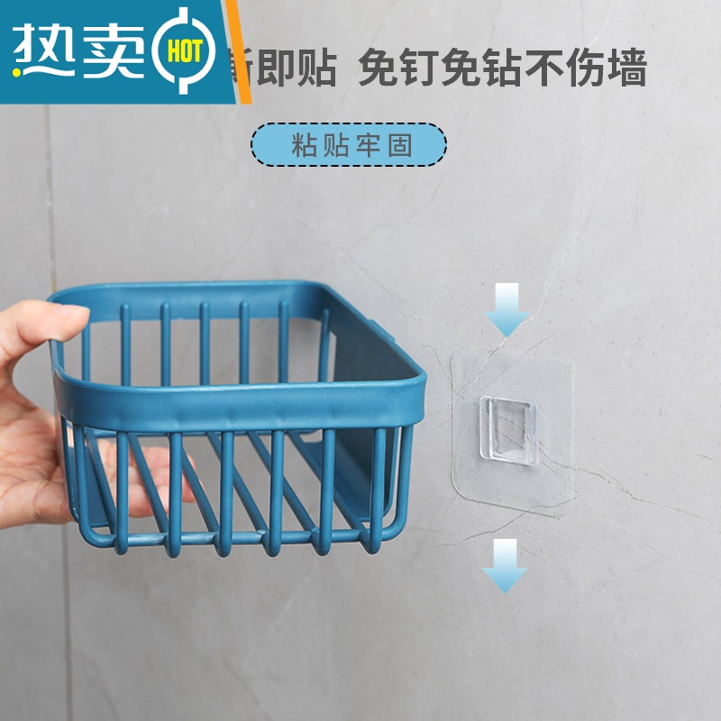 敬平纸巾盒卫生间免打孔卫生纸置物架壁挂式家用洗澡间放厕纸架卷纸盒 方形白色[3个装]赠无痕背胶*3高清大图