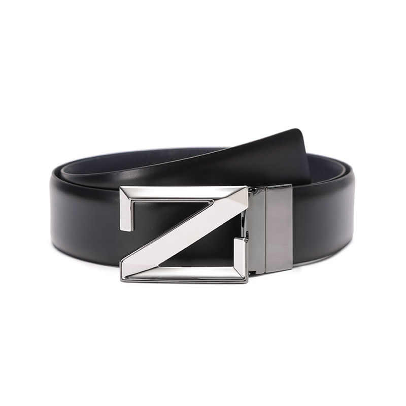 杰尼亚 zegna 男士牛皮z字搭扣可裁剪双面旋转皮带腰带lhavo b029iz